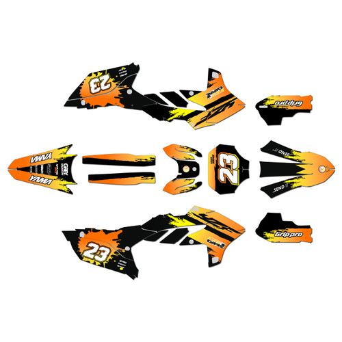 yamaha yz250f graphics kit 2024-2026 splash series orange