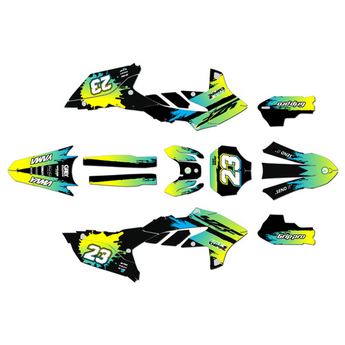 yamaha yz250f graphics kit 2024-2026 splash series lime