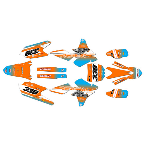 yamaha yz250fx graphics kit 2015-2019 blitz series orange