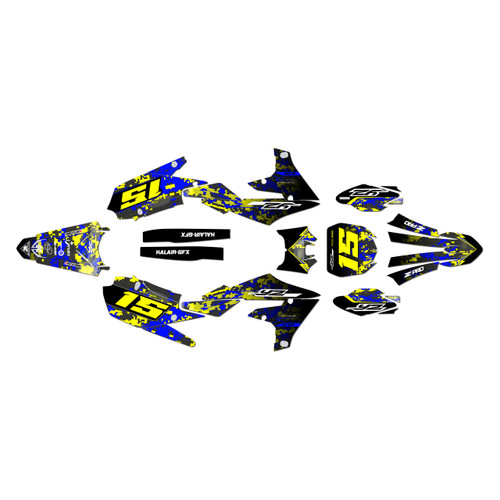 yamaha yz250f graphics kit 2019-2023 cyberware series yellow