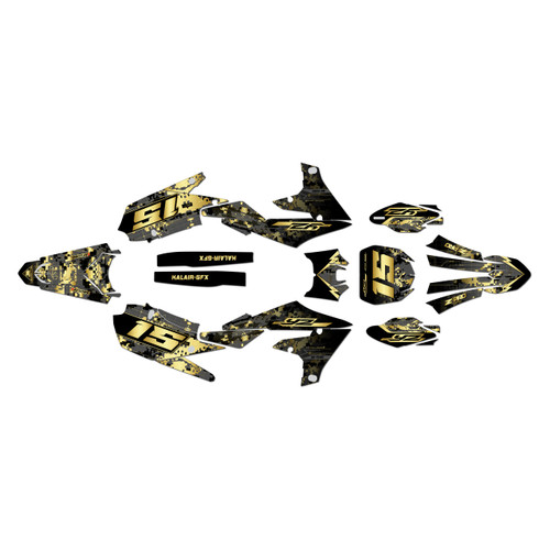yamaha yz250f graphics kit 2019-2023 cyberware series gold