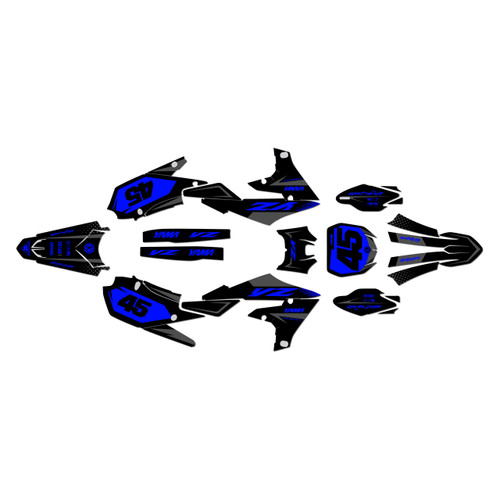yamaha yz450f graphics kit 2018-2022 division series blue-shift