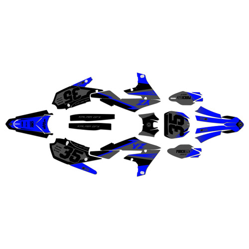 yamaha yz450fx graphics kit 2019-2023 dream series blue-shift