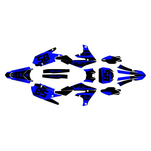 yamaha yz250f graphics kit 2019-2023 drag series blue