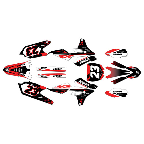 yamaha yz450fx graphics kit 2016-2018 evader series red