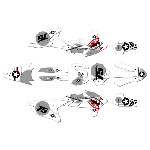 yamaha yz450f graphics kit 2023-2025 predator series white