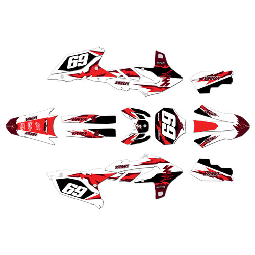 yamaha yz250f graphics kit 2024-2026 vintage series red