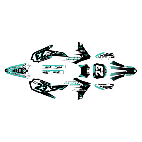 yamaha yz450f graphics kit 2018-2022 evader series teal