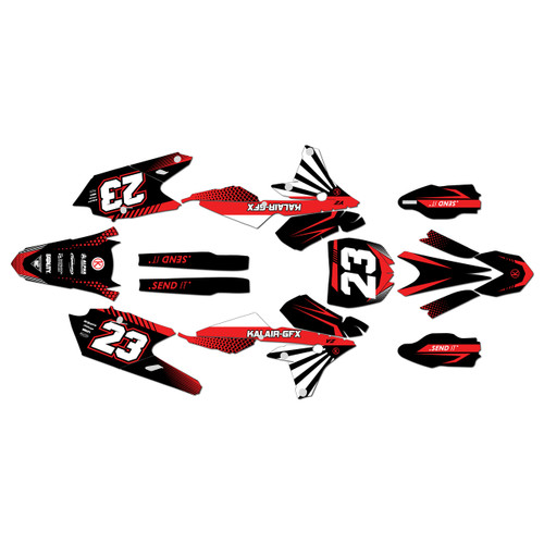 yamaha yz450fx graphics kit 2016-2018 fh series red