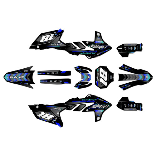 yamaha yz450f graphics kit 2023-2025 rebel series teal