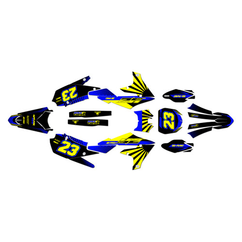 yamaha yz450f graphics kit 2018-2022 fh series yellow