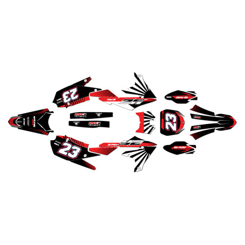 yamaha yz450f graphics kit 2018-2022 fh series red