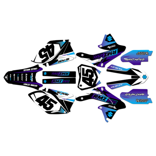 suzuki rmz250 graphics kit 2014-2016 division series purple