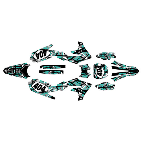 yamaha yz450fx graphics kit 2019-2023 shatter series teal