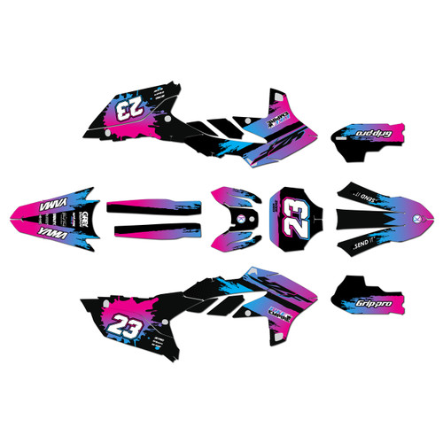 yamaha yz450f graphics kit 2023-2025 splash series magenta