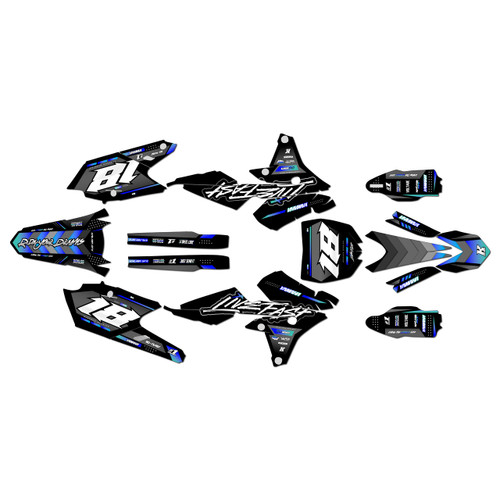 yamaha yz450fx graphics kit 2016-2018 rebel series blue