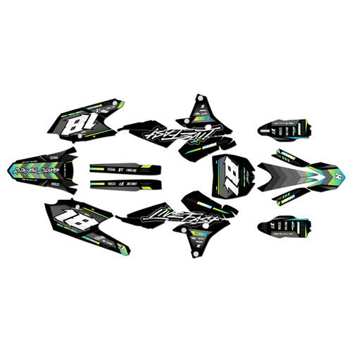 yamaha yz450fx graphics kit 2016-2018 rebel series lime