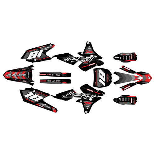 yamaha yz450fx graphics kit 2016-2018 rebel series red