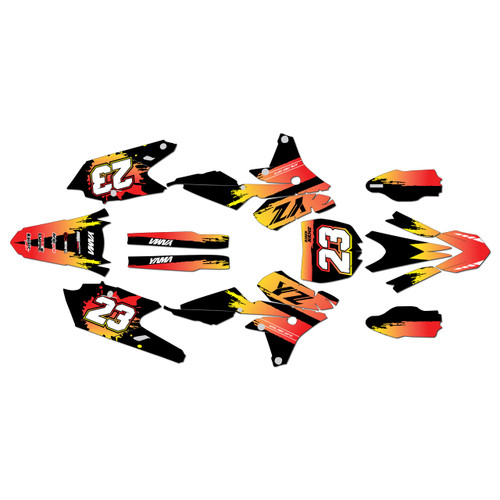 yamaha yz450fx graphics kit 2016-2018 splash series yellow