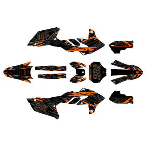 yamaha yz450f graphics kit 2023-2025 twitch series orange