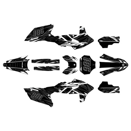 yamaha yz450f graphics kit 2023-2025 twitch series white