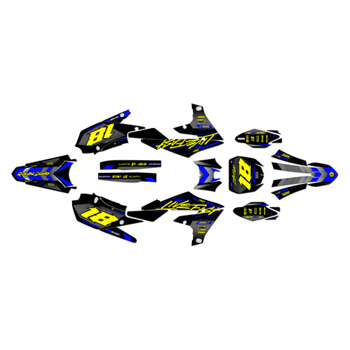 yamaha yz450f graphics kit 2018-2022 rebel series yellow