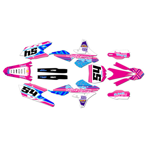 yamaha yz450fx graphics kit 2016-2018 split series pink