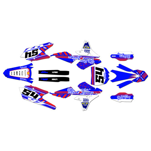 yamaha yz450fx graphics kit 2016-2018 split series red-blue