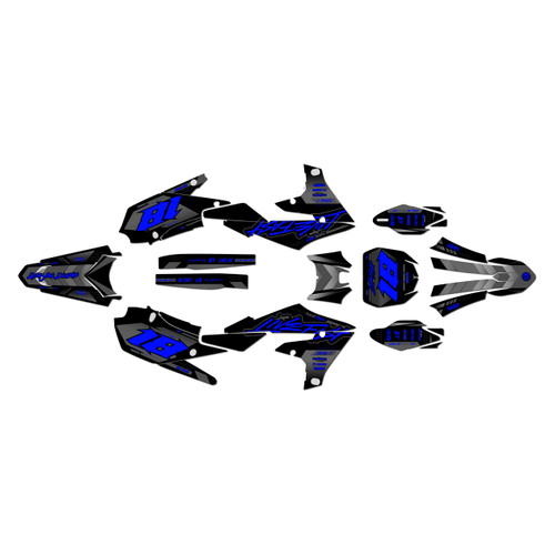yamaha yz250f graphics kit 2019-2023 rebel series blue-shift