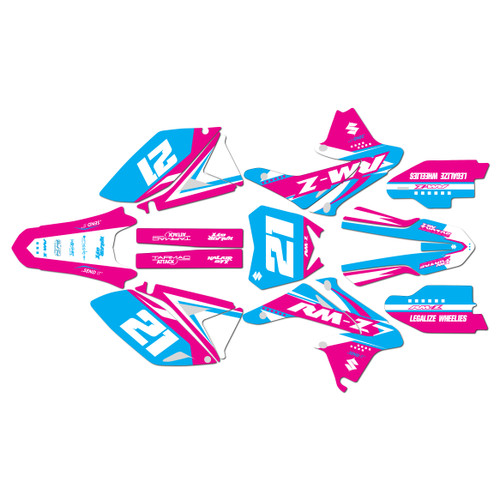 suzuki rmz250 graphics kit 2014-2016 shaders series magenta