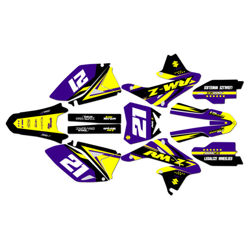 suzuki rmz250 graphics kit 2014-2016 shaders series purple
