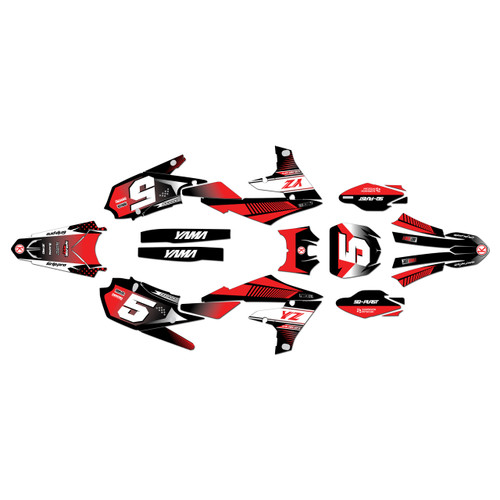 yamaha yz450fx graphics kit 2019-2023 turbo series red