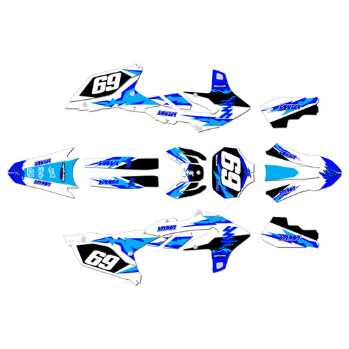 yamaha yz450f graphics kit 2023-2025 vintage series blue