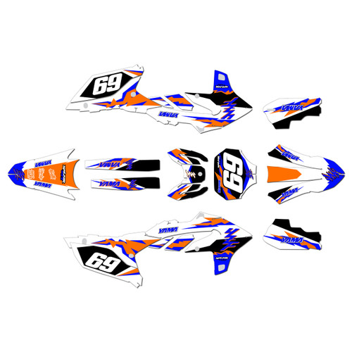yamaha yz450f graphics kit 2023-2025 vintage series orange