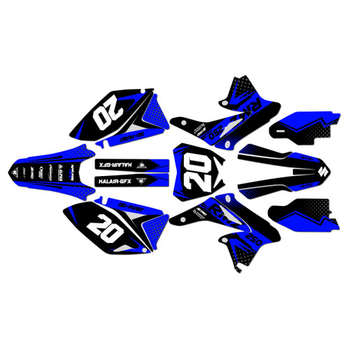 suzuki rmz250 graphics kit 2014-2016 spear series blue