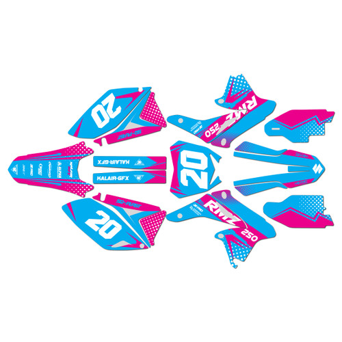 suzuki rmz250 graphics kit 2014-2016 spear series magenta-shift