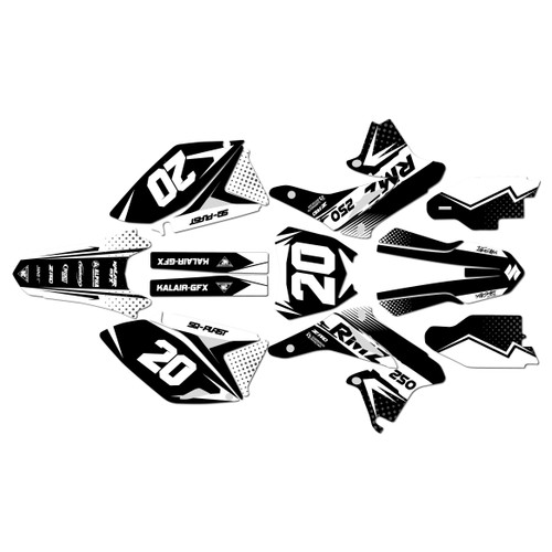 suzuki rmz250 graphics kit 2014-2016 spear series white