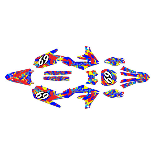 yamaha yz250f graphics kit 2019-2023 retro series red