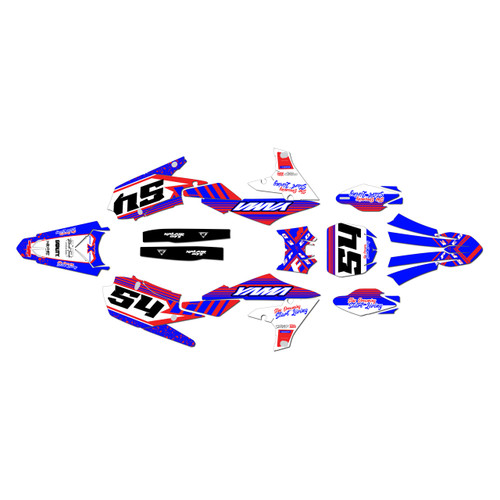yamaha yz250f graphics kit 2019-2023 split series red