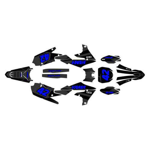 yamaha yz250f graphics kit 2019-2023 team series blue-shift