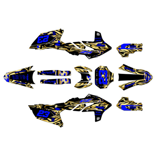 yamaha yz450fx graphics kit 2024-2026 acid series gold
