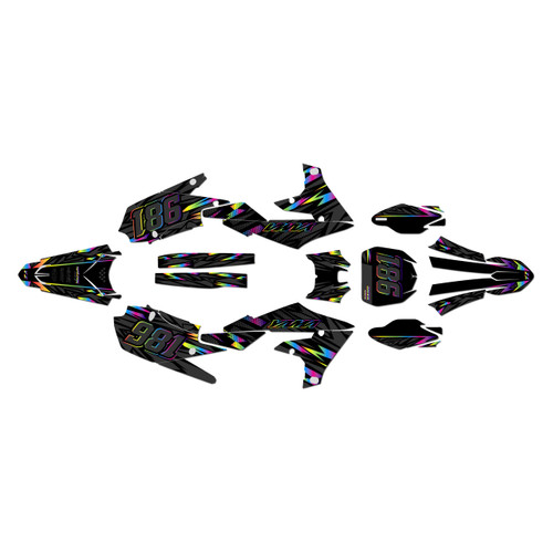 yamaha yz450f graphics kit 2018-2022 twitch series rainbow
