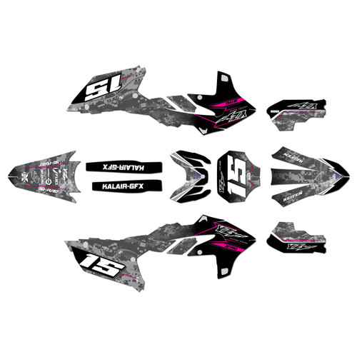 yamaha yz450fx graphics kit 2024-2026 cyberware series magenta