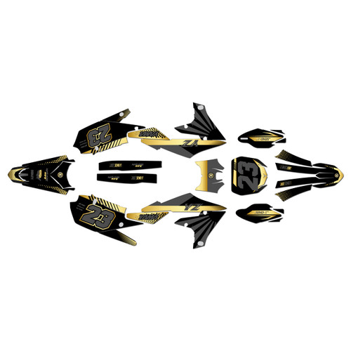 yamaha yz250fx graphics kit 2020-2024 fh series gold