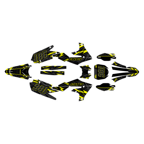 yamaha yz250f graphics kit 2019-2023 twitch series yellow