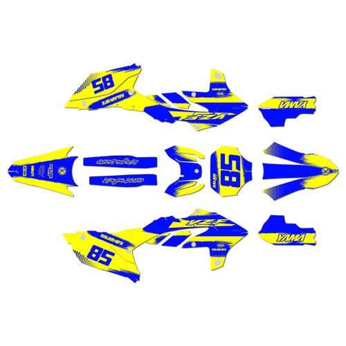 yamaha yz450fx graphics kit 2024-2026 drag series yellow