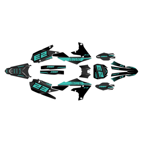 yamaha yz250f graphics kit 2019-2023 viper series teal