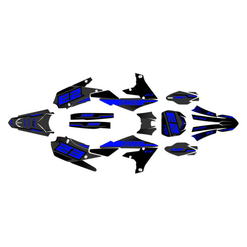 yamaha yz250f graphics kit 2019-2023 viper series blue-shift