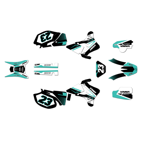 yamaha wr250f graphics kit 2005-2006 evader series teal