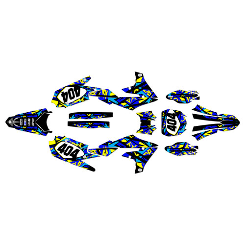 yamaha yz250fx graphics kit 2020-2024 shatter series blue